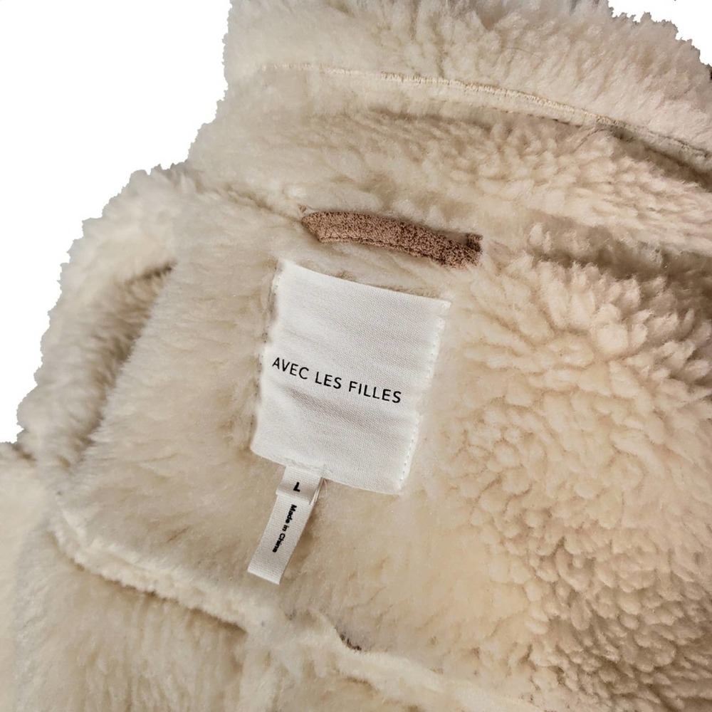 Avec Les Filles Asymmetrical Faux Shearling Coat - Picture 7 of 10